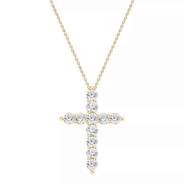Classic Lab Diamond Cross Necklace (1 1/2 ct. tw.)