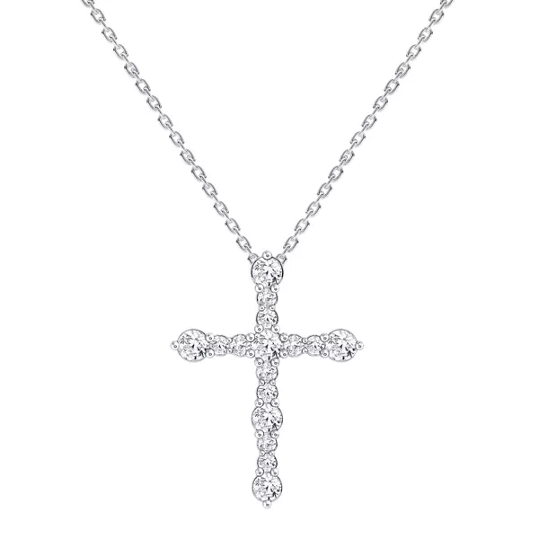Modern Cross Lab Diamond Necklace