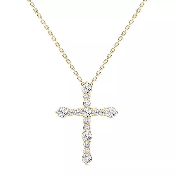 Modern Cross Lab Diamond Necklace
