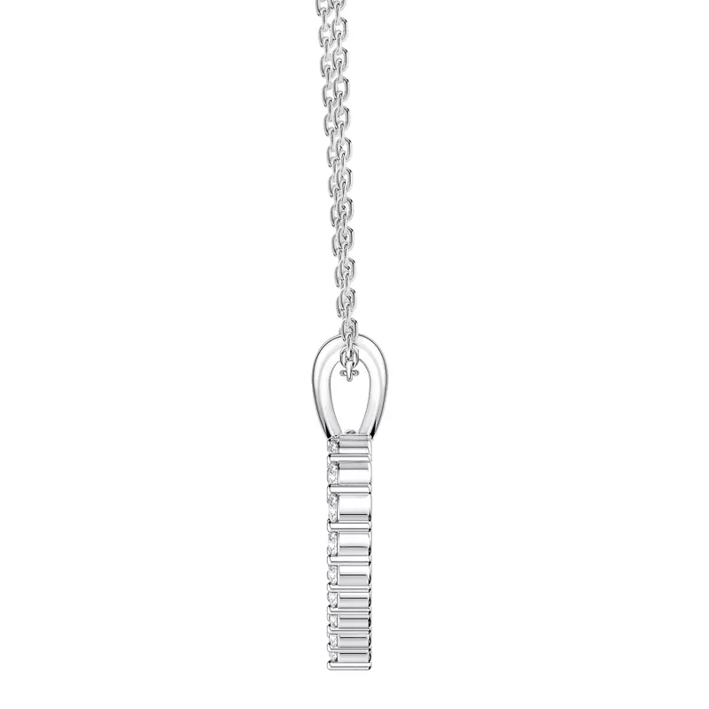 14K White Gold Petite Heart Lab Diamond Pendant