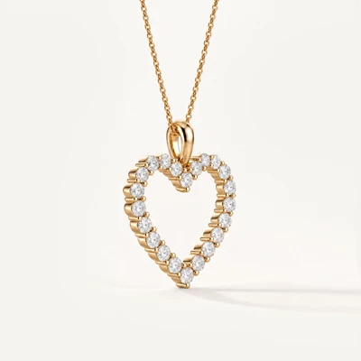 Petite Heart Lab Diamond Necklace