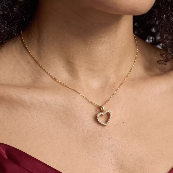 Petite Heart Lab Diamond Necklace