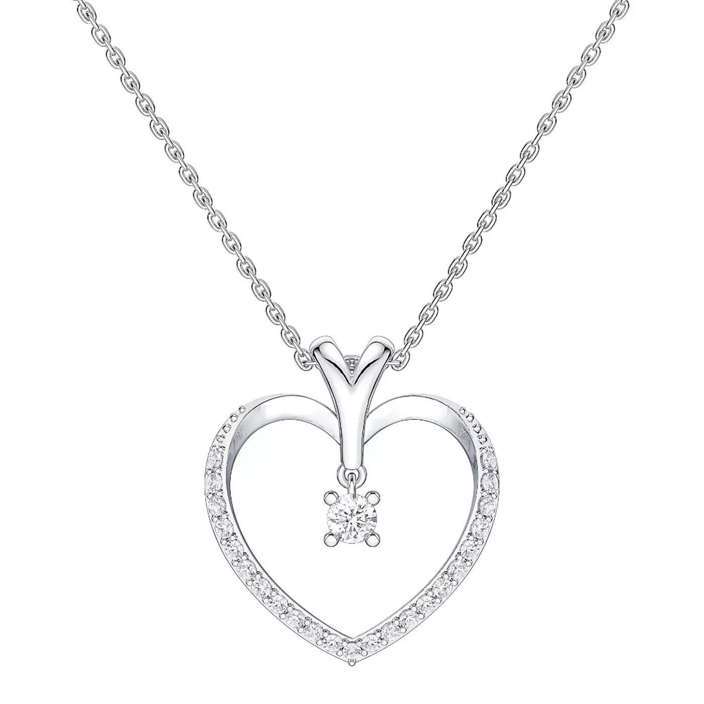 Shape With Meaning 14K White Gold Engagement Ring