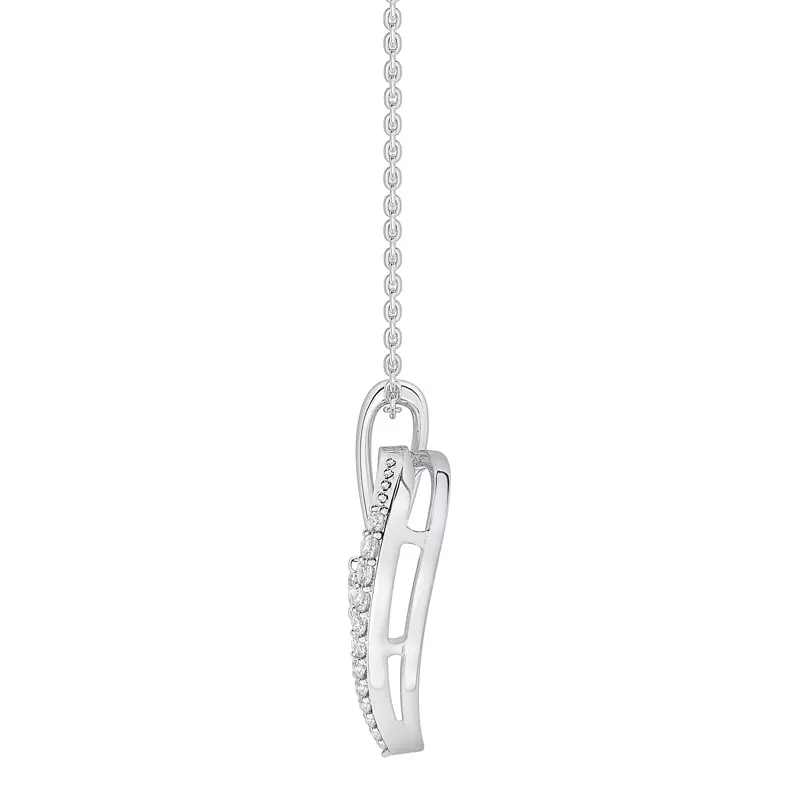14K White Gold Lab Diamond Drop Heart Pendant