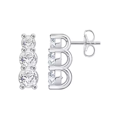 Three-Stone Graduated Lab Diamond Drop Earrings (1 ct. tw.)