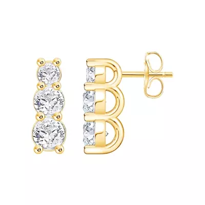 Three-Stone Graduated Lab Diamond Drop Earrings (1 ct. tw.)