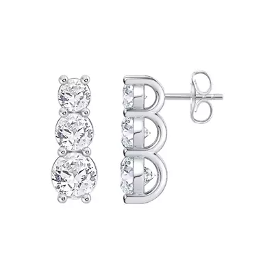 Three-Stone Graduated Lab Diamond Drop Earrings (2 ct. tw.)
