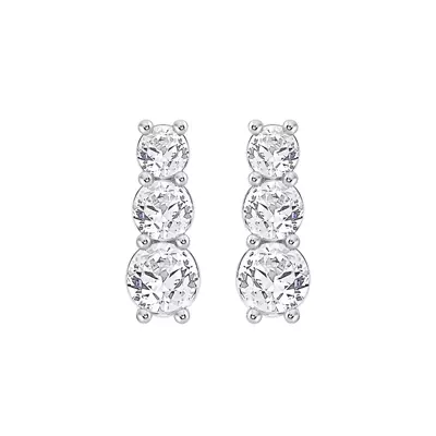 Three-Stone Graduated Lab Diamond Drop Earrings (2 ct. tw.)