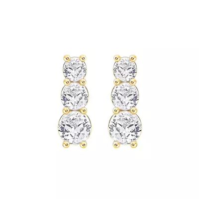 Three-Stone Graduated Lab Diamond Drop Earrings (2 ct. tw.)