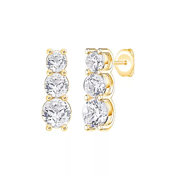 Three-Stone Graduated Lab Diamond Drop Earrings (2 ct. tw.)