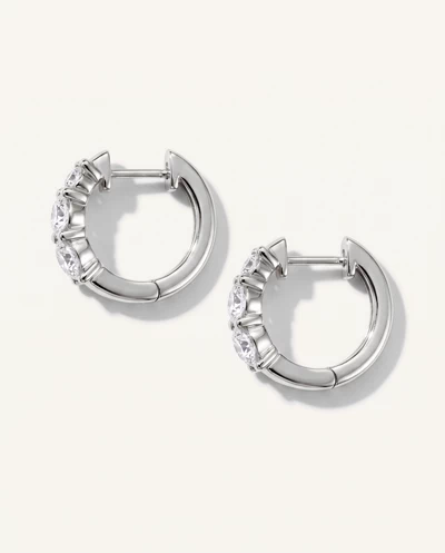 Three Stone Graduated Lab Diamond Hoop Earrings (1 ct. tw.)