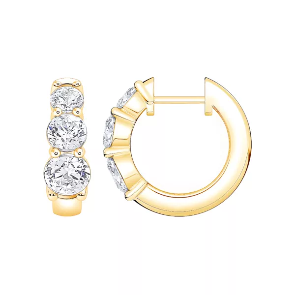 Three Stone Graduated Lab Diamond Hoop Earrings (2 ct. tw.)