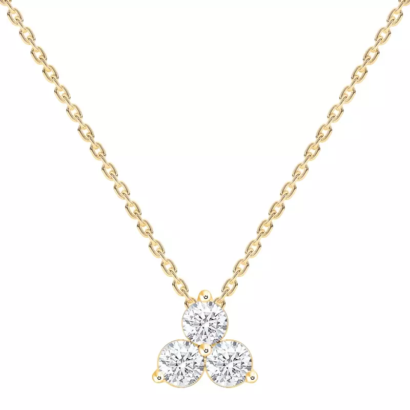 14K Yellow Gold Trio Lab Diamond Pendant (2/5 ct. tw.)