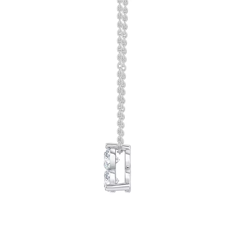 14K White Gold Trio Lab Diamond Pendant (3/4 ct. tw.)