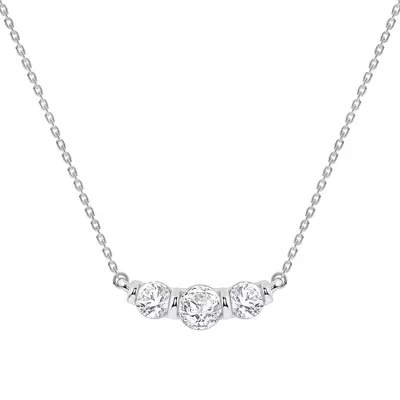 Three Stone Bar Set Lab Diamond Necklace (1/2 ct. tw.)