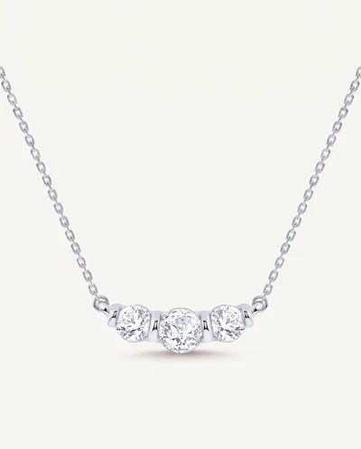 Three Stone Bar Set Lab Diamond Necklace (1/2 ct. tw.)