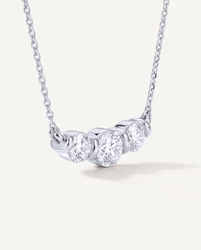 Three Stone Bar Set Lab Diamond Necklace (1/2 ct. tw.)