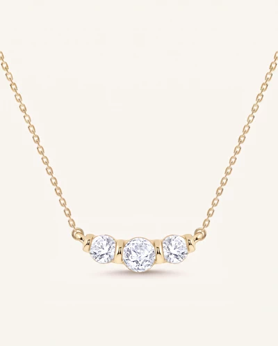 Three Stone Bar Set Lab Diamond Necklace (1/2 ct. tw.)