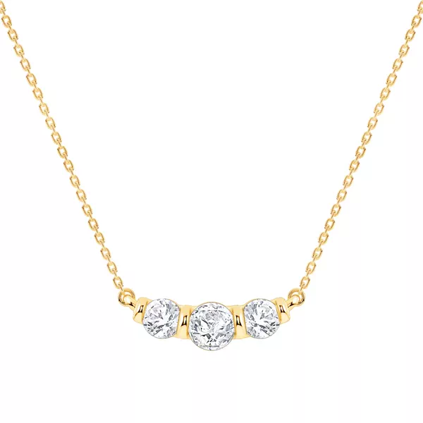 Three Stone Bar Set Lab Diamond Necklace (1/2 ct. tw.)