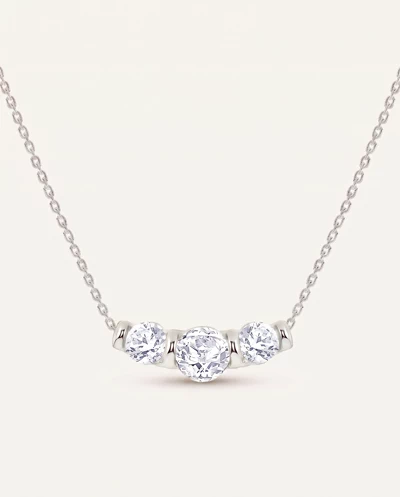 Three Stone Bar Set Lab Diamond Necklace (1 ct. tw.)