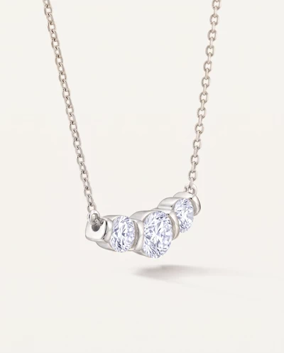 Three Stone Bar Set Lab Diamond Necklace (1 ct. tw.)