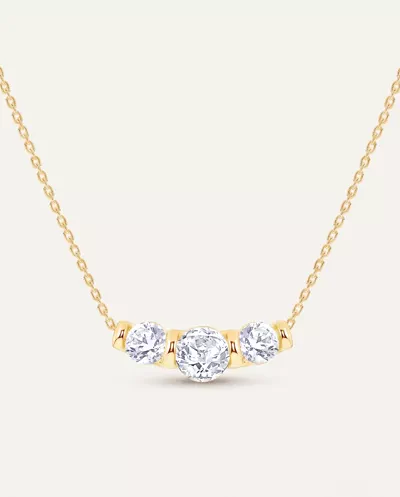 Three Stone Bar Set Lab Diamond Necklace (1 ct. tw.)