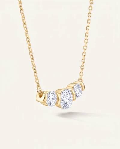 Three Stone Bar Set Lab Diamond Necklace (1 ct. tw.)