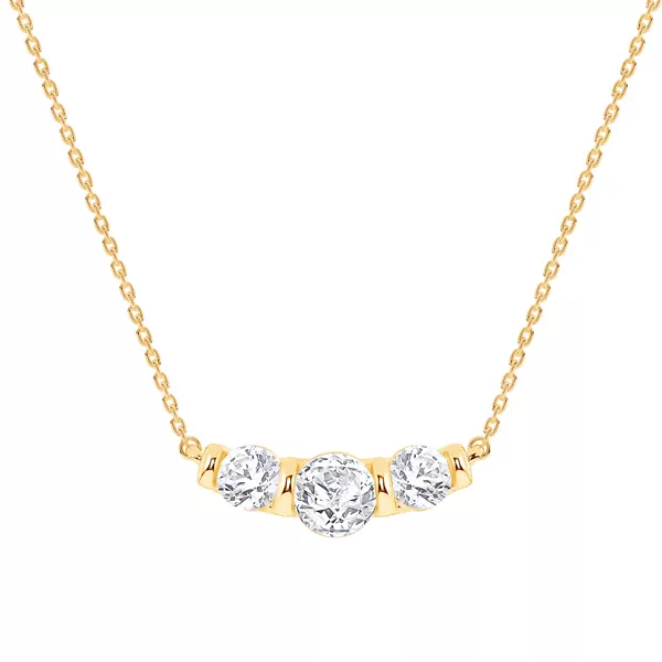 Three Stone Bar Set Lab Diamond Necklace (1 ct. tw.)