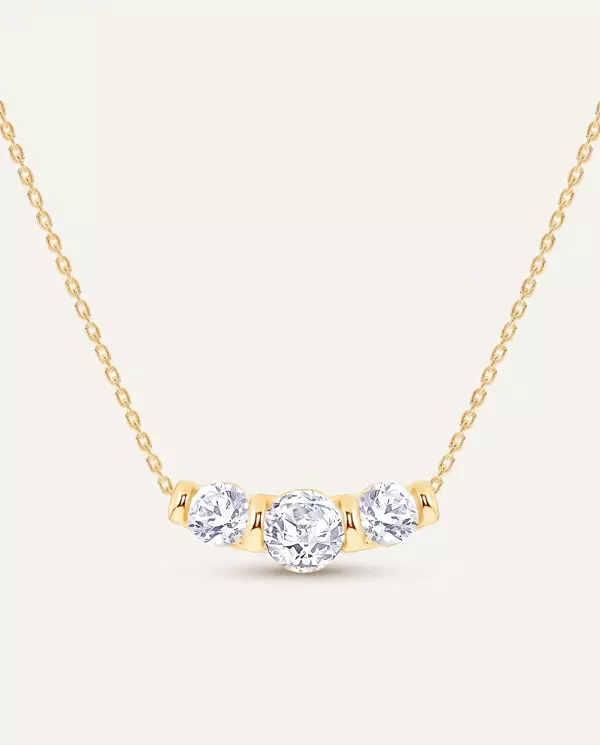Diamond Necklaces Three Stone Bar Set Lab (1 ct. tw.)