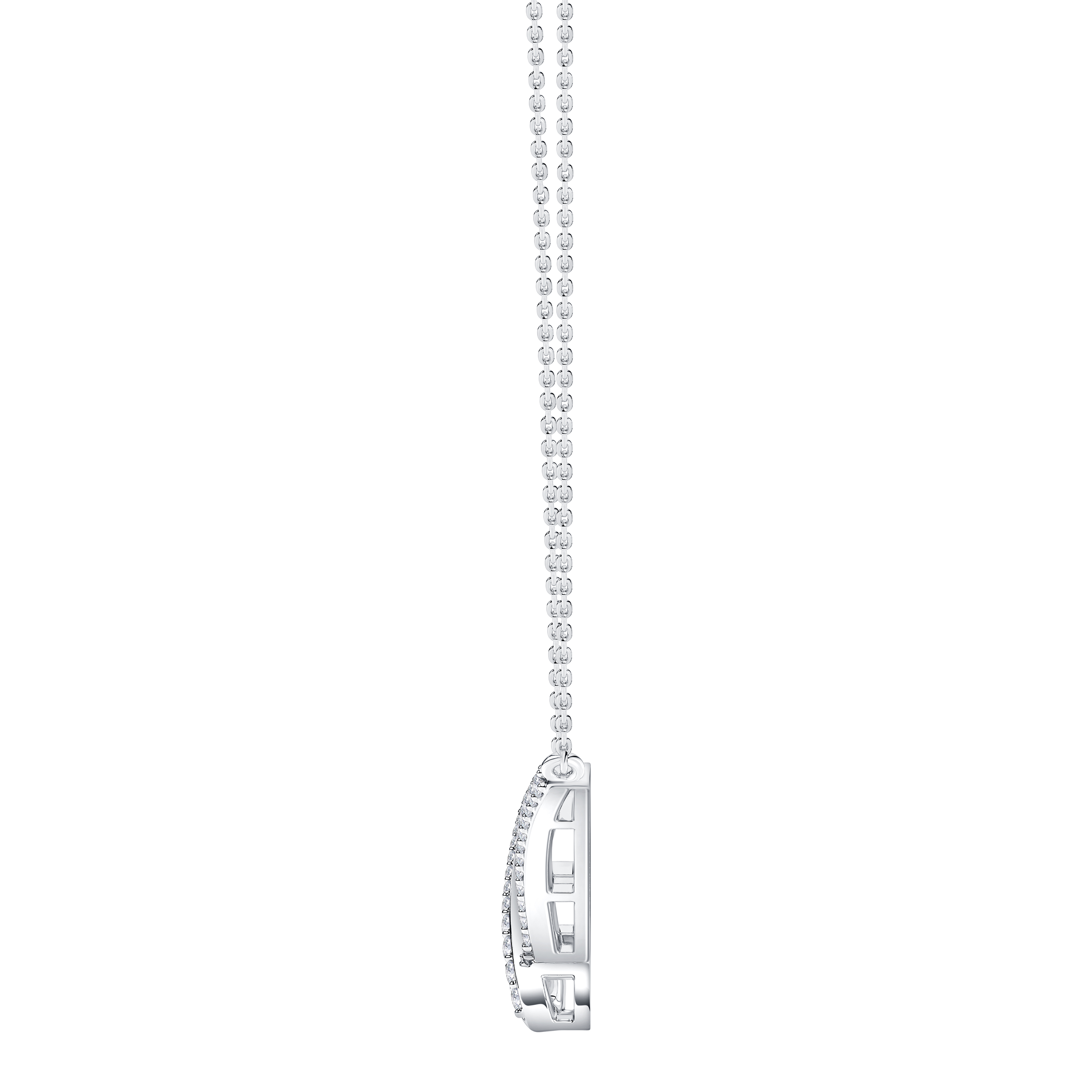 Ribbon Lab Diamond Pendant-14K White Gold