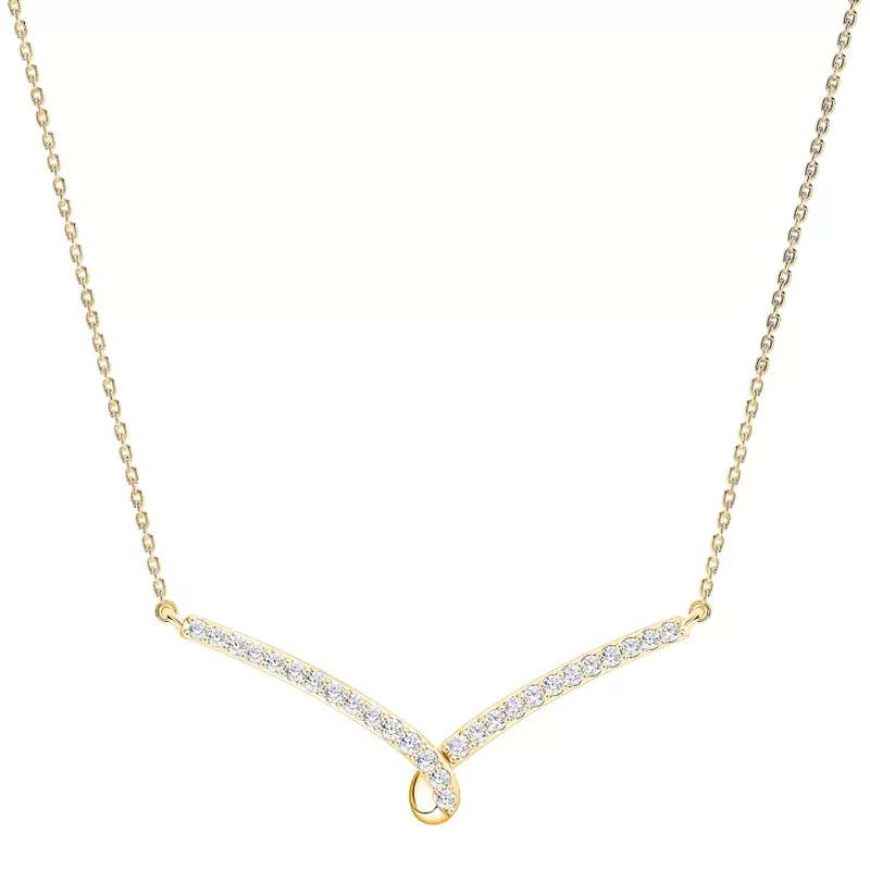 14K Yellow Gold Ribbon Lab Diamond Pendant
