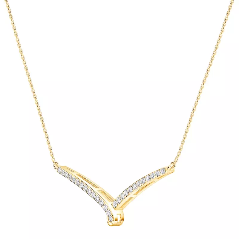 14K Yellow Gold Ribbon Lab Diamond Pendant