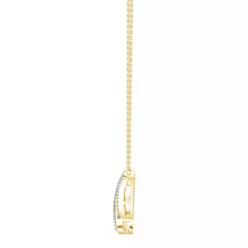 14K Yellow Gold Ribbon Lab Diamond Pendant