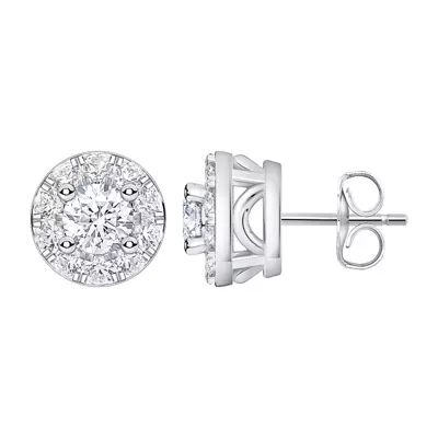 Petite Lab Diamond Halo Stud Earrings