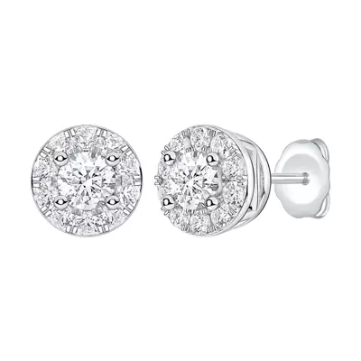 Petite Lab Diamond Halo Stud Earrings