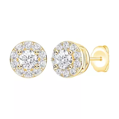 Petite Lab Diamond Halo Stud Earrings