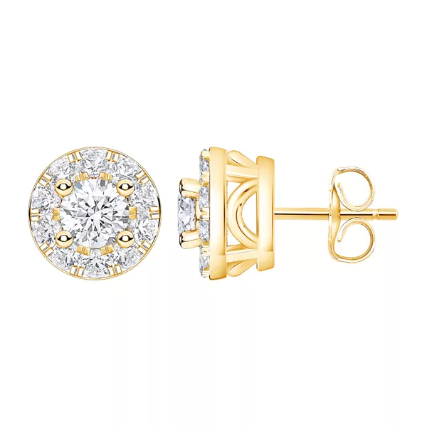 Petite Lab Diamond Halo Stud Earrings
