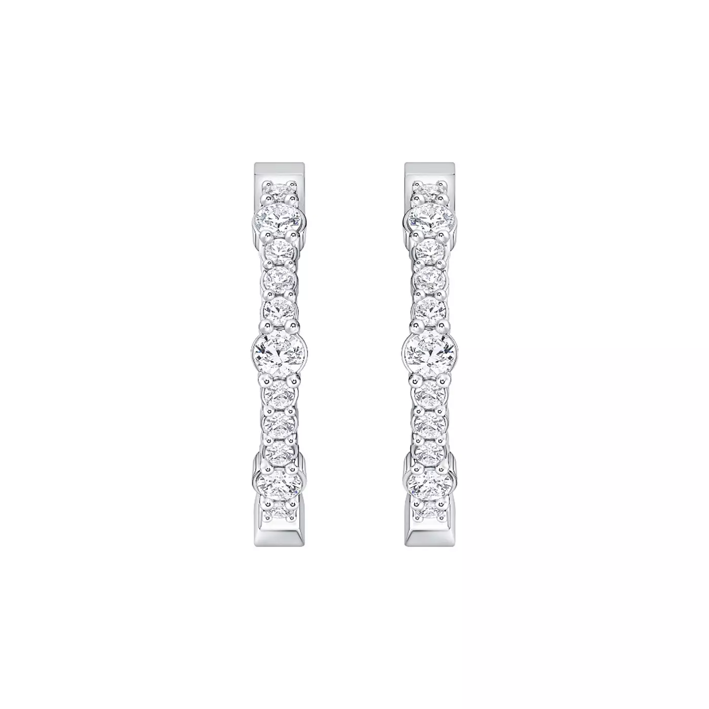 Alternating Size Rhythm 14K White Gold Engagement Ring