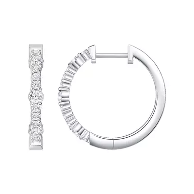 Alternating Sized Lab Diamond Hoops