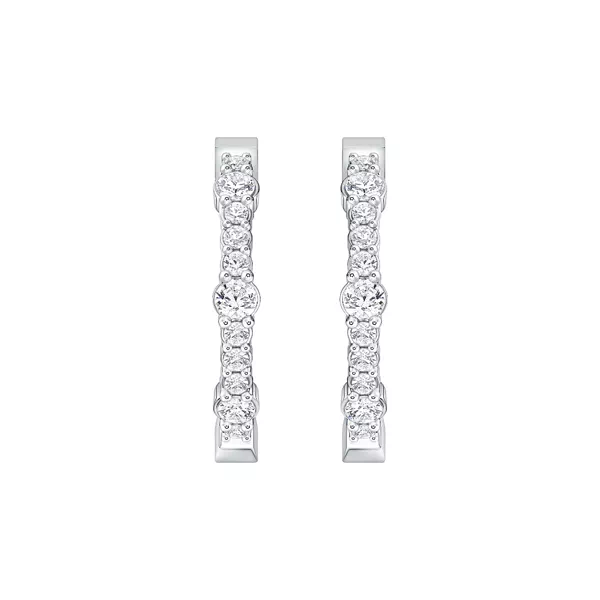 Alternating Sized Lab Diamond Hoops