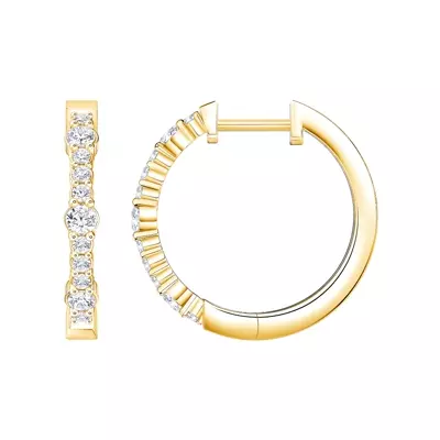 Alternating Sized Lab Diamond Hoops