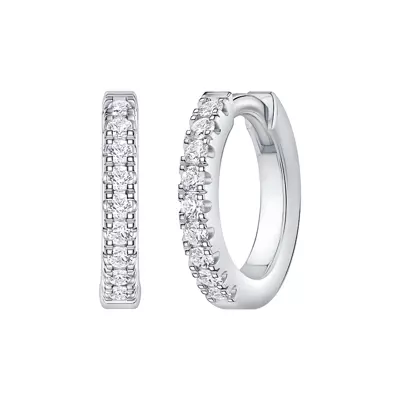 Huggie Lab Diamond Hoops