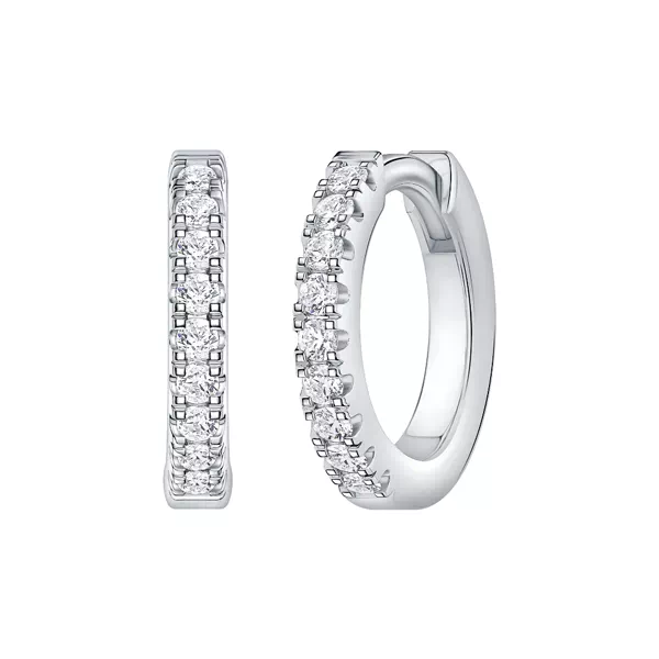 Huggie Lab Diamond Hoops