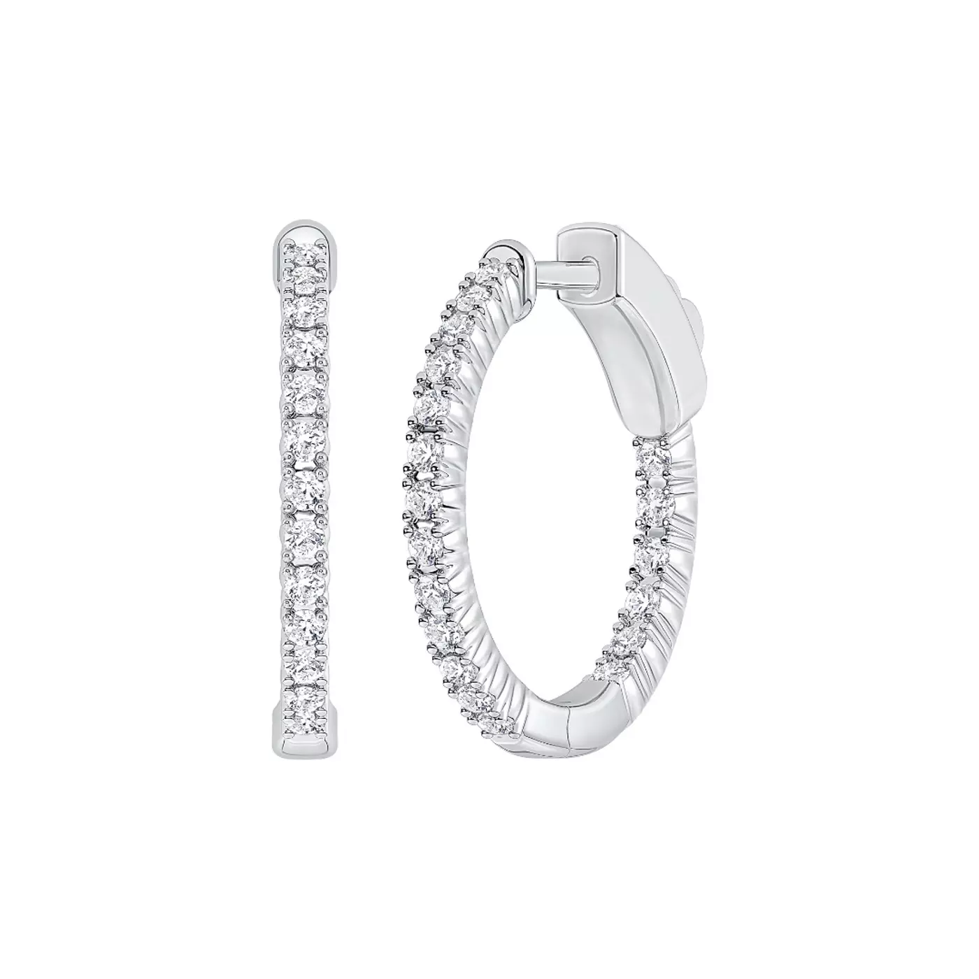 Inside-Out Petite Hoop 14K White Gold Engagement Ring
