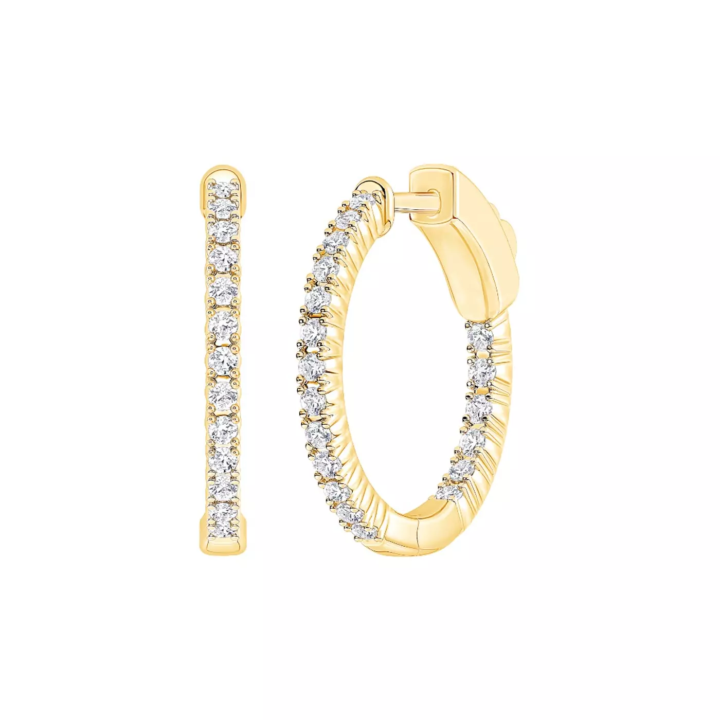 Inside-Out Petite Hoop 14K Yellow Gold Engagement Ring