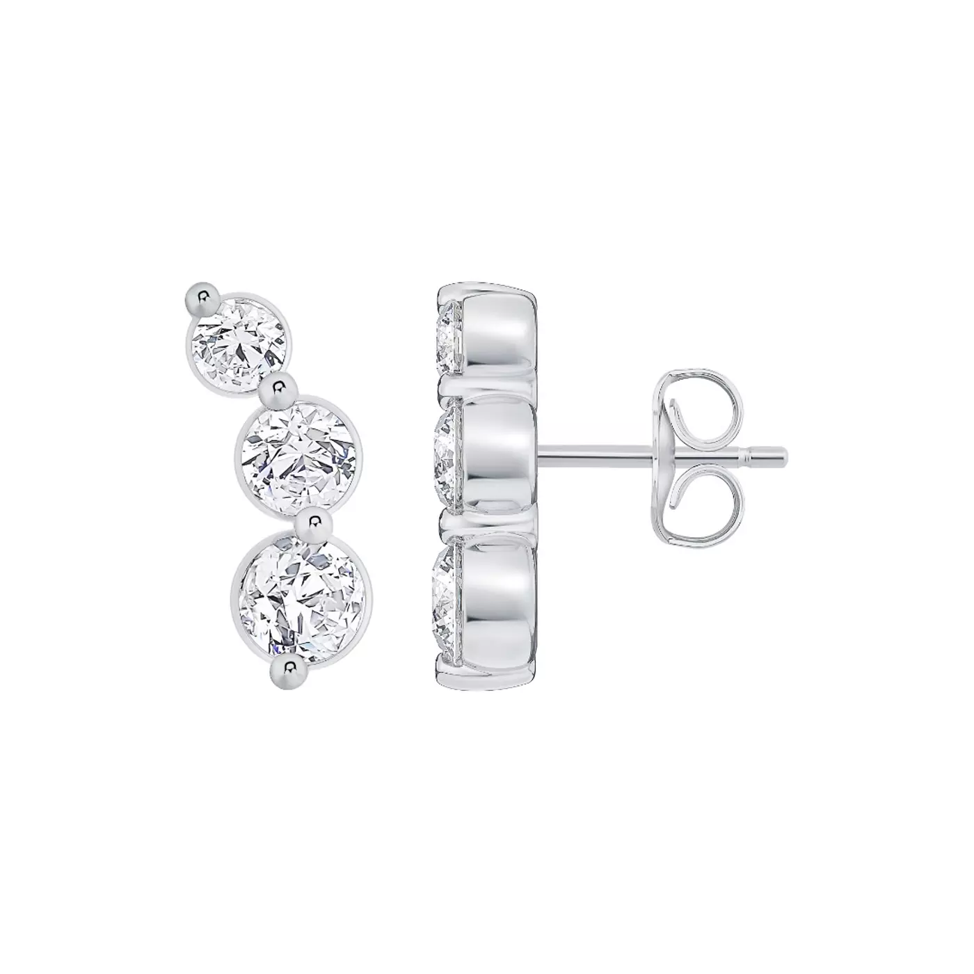 Graduated Stone Sequence 14K White Gold Engagement Ring
