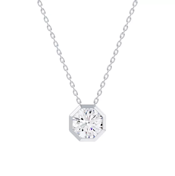 Bezel Octagon Diamond Necklace
