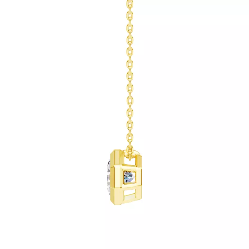 14K Yellow Gold Bezel Octagon Diamond Pendant