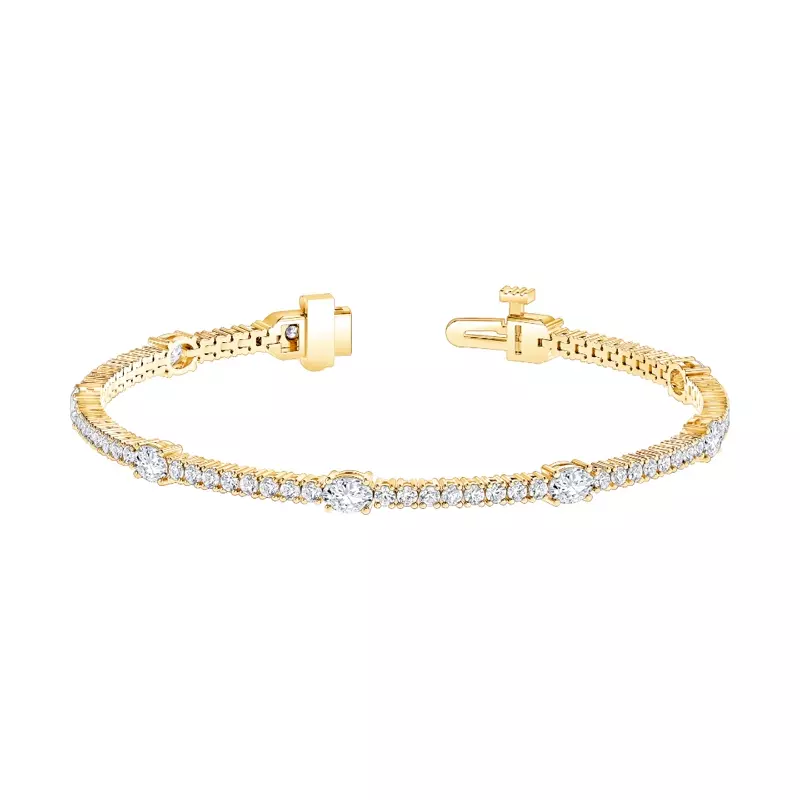 14K Yellow Gold Oval and Round Lab Diamond Bracelet (4 ct. tw.)