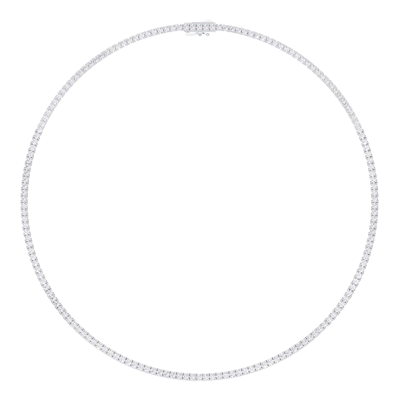 Tennis Necklace Silhouette 14K White Gold Engagement Ring